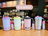 Yeknu  Stainless Steel Insulated Bottle Dual Drink Coffee Cup Fashionable Student Water Cup Portable with Lifting Rope Children's Cup