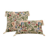 Yeknu  Cotton Linen Flower Cushion Pillowcase Retro European Style Living Room Sofa Backrest High Precision Jacquard Cushion Cover