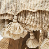 Yeknu  Acrylic Knitted Tassel Blanket Home Decor Sofa Throw Blanket