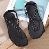Yeknu  Summer new knot toe casual Velcro sandals flat flip-flop sandals comfortable women's shoes