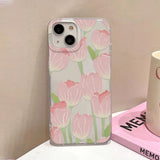 Yeknu  Flower Clear Phone Case For iPhone 16 Pro Case iPhone 13 15 17 11 12 14 Pro Max Plus 12 13 Mini Shockproof Silicone Soft Cover