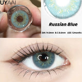 Yeknu  New 1pair Colored Contact Lenses for Eyes Blue Natural Look Brown Eye Lenses Cosmetic Beauty Pupils