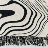 Yeknu Water Ripple leisure Blanket Black Carpet Decorative Sofa Leisure Carpet Single Tapestry Throw Blankets Camping Blanket