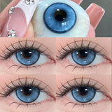 Yeknu  Blue Myopia Contact Lenses for Eyes Color Lenses Cosplay Natural Pupil Beauty Cosmetic Blue Contacts Yearly 2pcs/pair