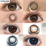 Yeknu  2pcs Blue Bow Brown Bow Contact Lenses For Makeup Eyes Naturl Eye Color Lenses Beauty Cosmetics Pupils Gray Brown Lenses