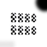 Yeknu  24pcs Press on Nails Black And White Fake Nail Short Square Full Coverage Nail Tips for Women&Girl Removable Wearable False Nail