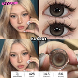 Yeknu  2pcs/pair Yearly Colored Contact Lenses Natural Green Lens Fashion Pupils Beauty gray Contact Lenses for Eyes
