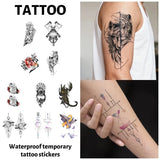 Yeknu  10Pcs Temporary Tattoo Sticker, Long-lasting and Waterproof, Realistic Fake Tattoos for Man or Women, For Arm, Waist, Chest, Leg