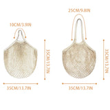 Yeknu  Handheld foldable shopping Cotton mesh bag , reusable fruit mesh bag, Woven mesh pocket hollowed out kitchen storage