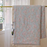 Yeknu  100%Cotton Double-layer Yarn Lace Edge Fluffy Ultra-Soft Quilt for Kids Twin Queen Single Summer Quilt Flat Sheet Pillowcases