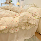 Yeknu  Fresh Botanical Floral Bedding Set for Kids and Adults, Leaves, Flower Duvet Cover, Pillowcases, Soft Washed Cotton, Home Textil