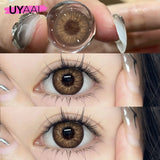 Yeknu  Optical Lenses for Woman 1 Pair High Quality Colored Eye Contacts with Degree Myopia Blue Pupils Natural Lenses Brown Len