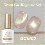 Yeknu  10ml Black Glass Cat Magnetic Gel Nail Polish Ultra Shine Gold Silver Glitter Soak Off UV LED Gel Nail Art Varnish