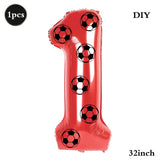 Yeknu  Soccer Birthday Party Decoration Multi Color Number 7 Balloon 32Inch 1 2 3 4 5 6 7 8 9 Digit Football Balloon Large Figure Golob