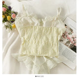 Yeknu  Clothes Blouses Sexy Crop Tops Women Corset Lace Bandage T-shirt Camisole Woman Sling Tank Top Fashion Sleeveless Waistcoat
