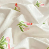 Yeknu Romantic Tulip Pink Bedding Set Bed Flat Sheet Pillowcase Twin Full Queen Bed Linen Kids Girls Floral Duvet Cover No Filling