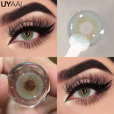 Yeknu  Color Contact Lenses For Eye Cosmetic Black Lens Makeup Beauty Green Eyes Contact Natural Brown Contact Eyes Makeup