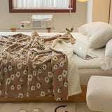 Yeknu  Retro Jacquard  Blended Cover Blanket Multifunctional Sofa Nap Blanket Thick Blanket