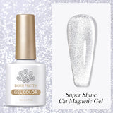 Yeknu  Gold Reflective Moonlight Gel Nail Polish Cat Magnetic Aurora Spar Glitter Semi-Permanant Varnish Nail Art Magnetic