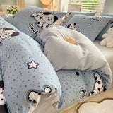 Yeknu  3pcs Duvet Cover Sets Bedding Set 4pcs with Sheet Duvet Cover Pillowcases Single Couple Bedsheet Single Couple Twin Size
