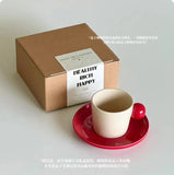Yeknu Cute Cherry Ceramic Mug, Small Niche Design, Water Cup with Gift Box, Household Drinking Set, Kitchen,Dining and Bar