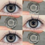 Yeknu  1 pair New Purple Halloween Colored Contact Lenses Beauty Myopia Lens for Eyes Fashion Big Eye Lenses Natural Blue Lenes