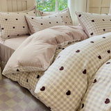 Yeknu  Class A super soft jacquard cloud yarn cotton four-piece set, bed sheet, bed hat, quilt cover, student dormitory bed