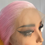 Yeknu  Light Pink Long Silky Straight Synthetic Wig Free Part Colored 13X4 Lace Front Heat Resistant Fiber Wigs for Women Party Cosplay