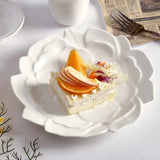 Yeknu  Chinese style Creative flower shaped ceramic tableware, home kitchen restaurant supplies dishes cake exquisite dining plate, 1Pc