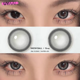 Yeknu  1 Pair Myopia Eye Color Lens with Diopters Black Lenses Natural Gray Color Contact Lenses Big Eye Fashion Eye Lenses