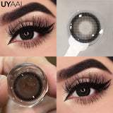 Yeknu  Color Contact Lenses For Eye Cosmetic Black Lens Makeup Beauty Green Eyes Contact Natural Brown Contact Eyes Makeup