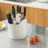 Yeknu  1pcs Multi-functional Chopsticks Integrated Storage Box Household Rack Kitchen Rotary Knife Holder Storage Rack
