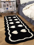 Yeknu  50*160cm Mini Hearts Rug Door Tufting Mat Soft Thick Fluffy  Door Floor Carpet Bathroom Absorbent Toilet Kitchen Rug