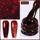 Yeknu  10ml Gold Glitter Gel Nail Polish Crystal Semi Permanent Soak Off UV Gel Varnish Nail Art Manicure Base Top Coat