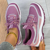 Yeknu  Cross-border spring and autumn new women's shoes sports flying woven mesh light mouth light casual comfortable