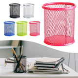 Yeknu  1Pcs New Pencil Holder Office Desk Metal Mesh Square Pen Pot Cup Case Container Organiser Durable Pencil Case