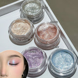 Yeknu  Glitter Eyeshadow Long Lasting Waterproof Eyeshadow Pearlescent Shimmer Body Highlighter Makeup Palette Glitter Eyeshadow Gel