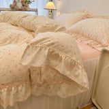 Yeknu  Fresh Botanical Floral Bedding Set for Kids and Adults, Leaves, Flower Duvet Cover, Pillowcases, Soft Washed Cotton, Home Textil