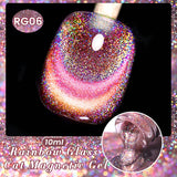 Yeknu  10ml Super Shining Reflective Cat Magnetic Gel Ultra Shine Glitter Red Silver Soak Off UV LED Gel Nail Art Varnish