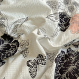 Yeknu  New French Lace Wash Quilt Cover Korean-style Romantic Herben-style Black Print Four-piece Set Skin Friendly Bedding Set