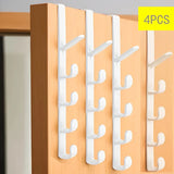 Yeknu  4pcs, 5 hooks storage rack, suitable for bathroom, bedroom and wardrobe storage, practical hooks