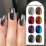Yeknu  10ml Black Glass Cat Magnetic Gel Nail Polish Ultra Shine Gold Silver Glitter Soak Off UV LED Gel Nail Art Varnish