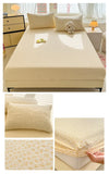 Yeknu Elastic Fitted Sheet Floral Style Bedsheet Soft Bed Cover Home Bed Linen Sheets drap de lit (Pillowcase Need Order)