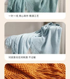 Yeknu 2025 new room tassel towel blanket sofa towel bedside blanket bedside flag hotel blanket