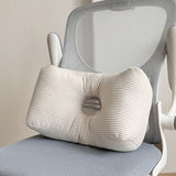 Yeknu Corduroy waist pillow office sleeping pillow computer chair waist cushion pregnant woman backrest car small pillow