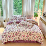 Yeknu  Small Fresh Milk Falai Plush Single Item Quilt Cover Printed Plaid Thickened Warm Duvet Cover 180x220 200x230 220x240