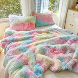 Yeknu  1Pc  Mink velvet fabric Colorful Soft Warm Sofa Throw Blankets Travel Blanket Warm Bedding All Season With zipper Duvet Covers