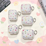 Yeknu  Transparent Cute Mini Heart Pattern Earphone Cover with Scratch resistant Transparent Shell and Mountaineering Buckle
