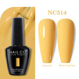 Yeknu  15ml Orange Color Nail Gel Polish Semi Permanent Red Pink Gellack Nail Art Salon Soak Off UV LED Glitter Nail Gel Varnish