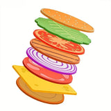 Yeknu  8pcs/set Burger Shape Coaster Creative Cup Pad Silicone Insulation Mat Mug Holder Kitchen Dining Bar Table Decorations Kids Gift